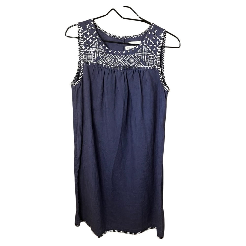 C&C California 100% Linen Embroidered Dress